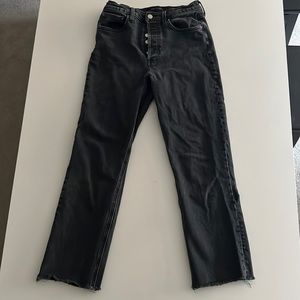 Denim Forum Arlo high rise straight jean black 26